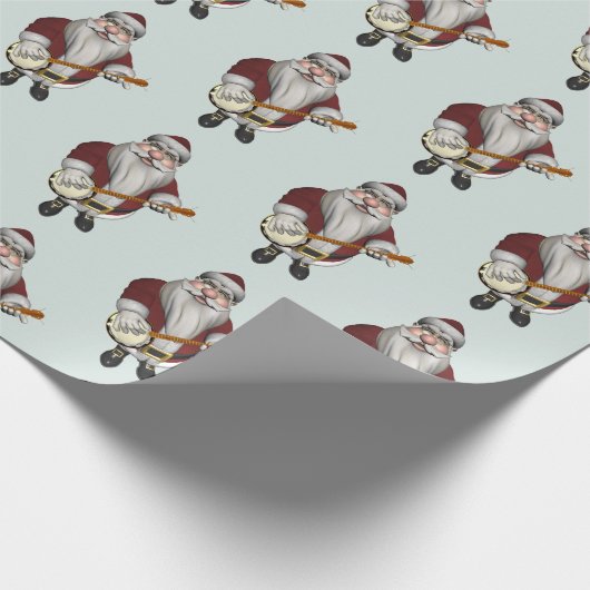 Musical Santa Claus Lieben zum Banjo spielen Geschenkpapier (Ecke)