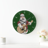 Musical Santa Claus Playing Christmas Songs Große Wanduhr (Zuhause)