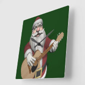 Musical Santa Claus spielen Weihnachtslieder Quadratische Wanduhr (Winkel)