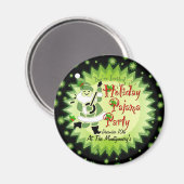 Musical Santa Elf Pajama Party Magnet (Vorderseite/Rückseite)