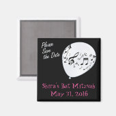 Musical Save the Date Bar or Bat Mitzvah Magnet (Vorderseite/Rückseite)