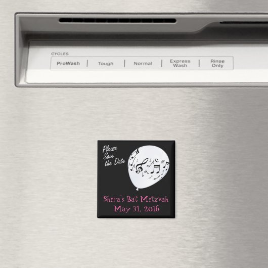 Musical Save the Date Bar or Bat Mitzvah Magnet (In Situ (Geschirrspüler))