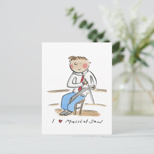 Musical Saw Postkarte (Stehend Vorderseite)