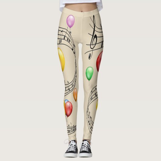 Musical Scale Swirl ~ Balloons ~ Musical Notes ~ * Leggings (Vorderseite)