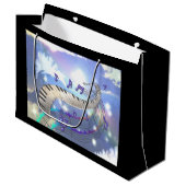 Musical Sky Piano Keys Große Geschenktüte (Vorderseite Schrägansicht)