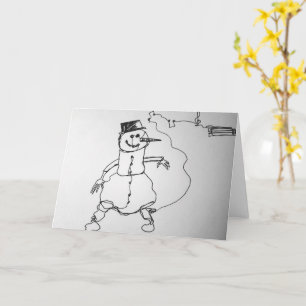 Musical Snowman Art Print Karte
