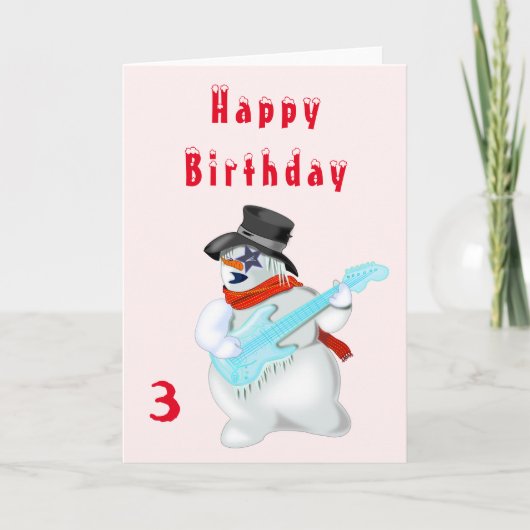 Musical Snowman Birthday Card - individuell anpass Karte (Vorderseite)