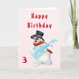 Musical Snowman Birthday Card - individuell anpass Karte