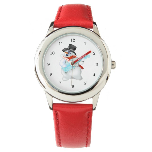 Musical Snowman Watch Christmas Cift Armbanduhr (Vorderseite)