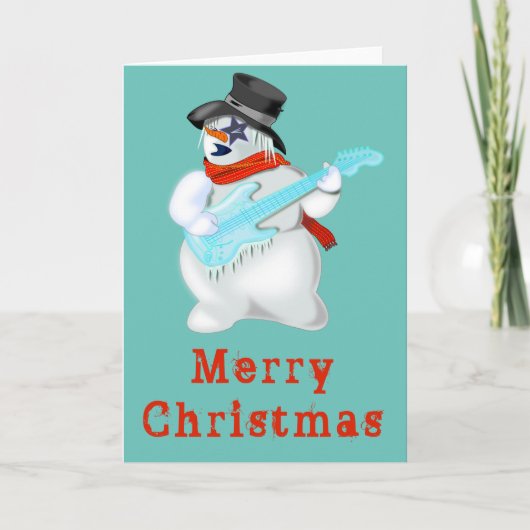 Musical Snowman Weihnachtskarte Karte (Vorderseite)