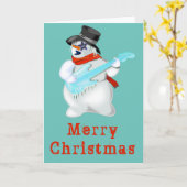 Musical Snowman Weihnachtskarte Karte (Gelbe Blume)