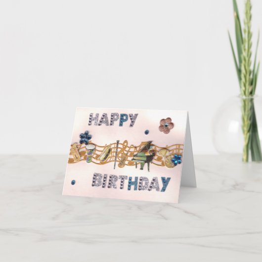 Musical Sparkles Birthday Card Karte (Vorderseite)