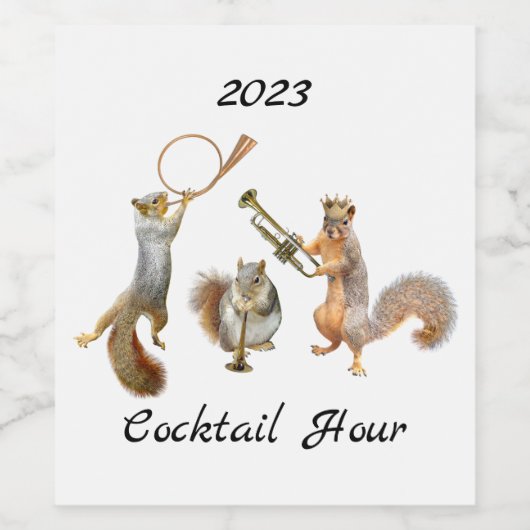 Musical Squirrels Wine Labels Weinetikett (Einzelnes Label)