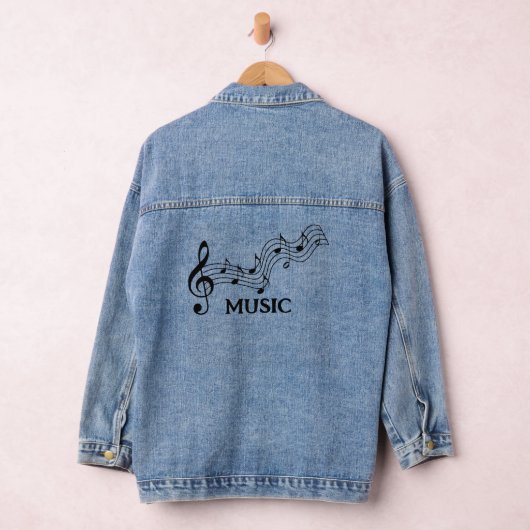 Musical Staff Design Denim Jacket Jeansjacke (Hangar)