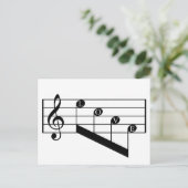 Musical Staff Treble Clef Liebe Notes Black Design Postkarte (Stehend Vorderseite)