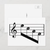 Musical Staff Treble Clef Liebe Notes Black Design Postkarte (Vorne/Hinten)