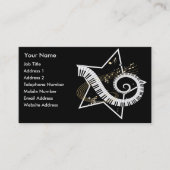 Musical Star golden notes Music Visitenkarte (Vorderseite)