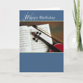 Musical Strings Happy Birthday Karte (Vorderseite)