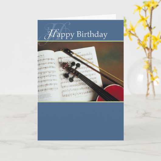 Musical Strings Happy Birthday Karte (Gelbe Blume)