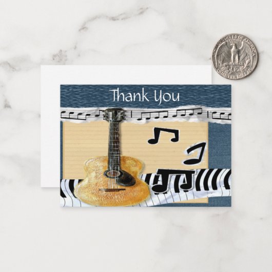 Musical Style Danke Karte (Vorderseite/Rückseite Beispiel)
