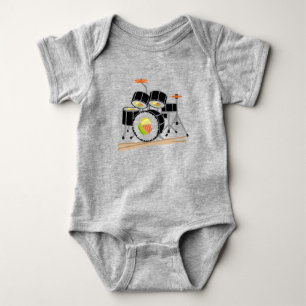 Musical Sushi Drum Art Food Baby Strampler