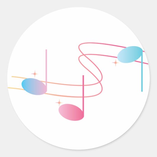 Musical Swirl Runder Aufkleber (Vorderseite)