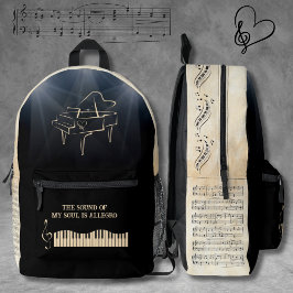 Musical Symphony Black und Tan Piano Rucksack