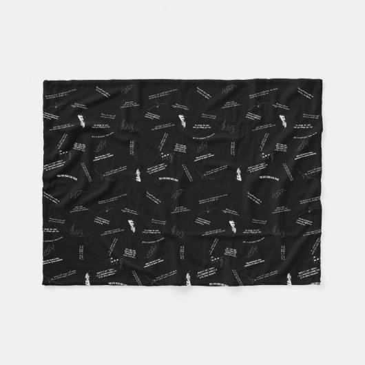Musical Theater Inspirational Quotes Black & White Fleecedecke (Vorderseite (Horizontal))