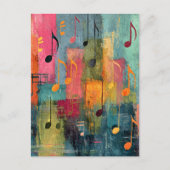 Musical Theme Abstract Art Postkarte (Vorderseite)