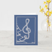 Musical Tinsel Blue Christmas Grußkarte Karte (Gelbe Blume)