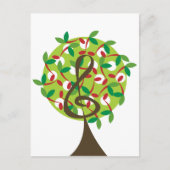 Musical Treble Cherry Notes Baum Whimsical Nature Postkarte (Vorderseite)