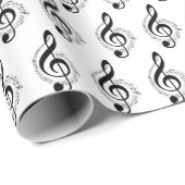 Musical Treble Clef auf weiß Geschenkpapier (Rolleneckpunkt)