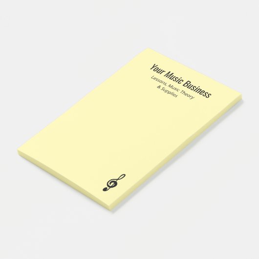 Musical Treble Clef Beruflich Musician Gelb Post-it Klebezettel (angewinkelt)