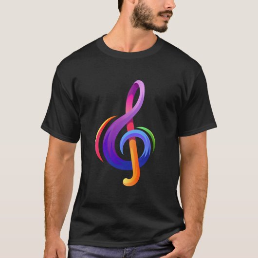 Musical Treble Clef Music Notes G Clef T-Shirt (Vorderseite)