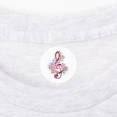 Musical treble clef notes with Sakura flowers Etiketten (Befestigt)