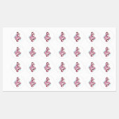 Musical treble clef notes with Sakura flowers Etiketten (Blatt)
