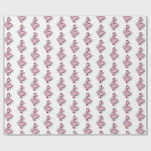 Musical treble clef notes with Sakura flowers Geschenkpapier (Flach)