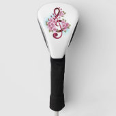 Musical treble clef notes with Sakura flowers Golf Headcover (Vorderseite)