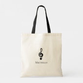 Musical Treble Clef Personalisiert Tragetasche (Rückseite)