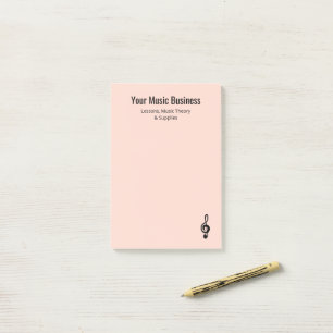 Musical Treble Clef Pink Beruflich Musiker Post-it Klebezettel