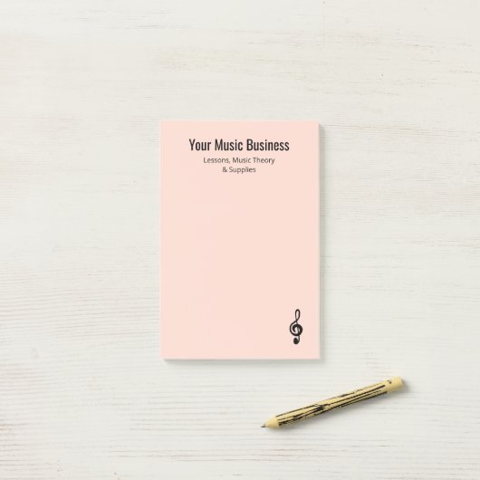 Musical Treble Clef Pink Beruflich Musiker Post-it Klebezettel (Auf Schreibtisch)