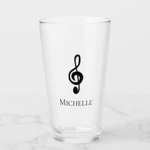 Musical Treble Clef Schwarz-weiß  Glas