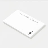 Musical Treble Clef Schwarz-weiß Personalisiert Post-it Klebezettel (angewinkelt)