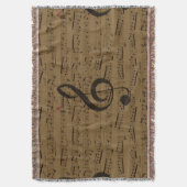 Musical Treble Clef Sheet Music Classic Decke (Vorderseite Vertikal)