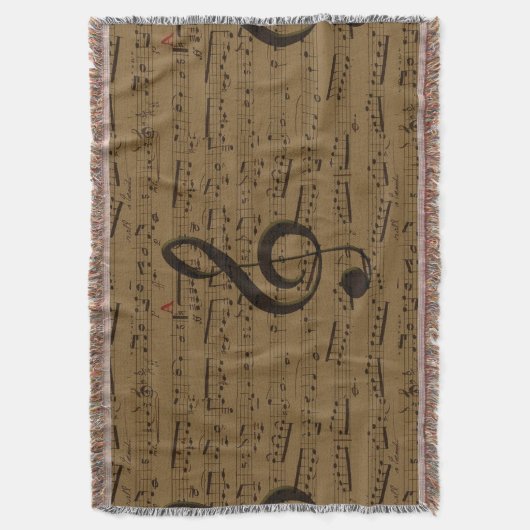 Musical Treble Clef Sheet Music Classic Decke (Vorderseite Vertikal)