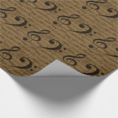 Musical Treble Clef Sheet Music Classic Geschenkpapier (Ecke)