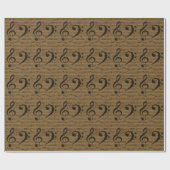 Musical Treble Clef Sheet Music Classic Geschenkpapier (Flach)