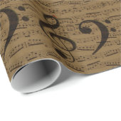 Musical Treble Clef Sheet Music Classic Geschenkpapier (Rolleneckpunkt)