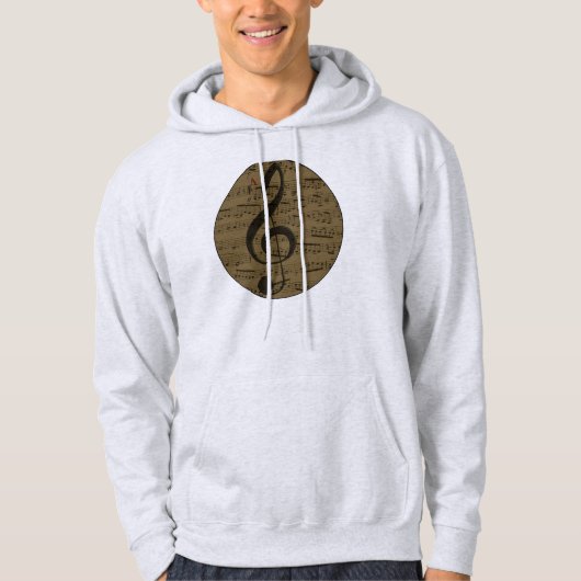 Musical Treble Clef Sheet Music Classic Hoodie (Vorderseite)