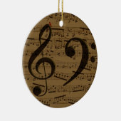 Musical Treble Clef Sheet Music Classic Keramikornament (Rechts)